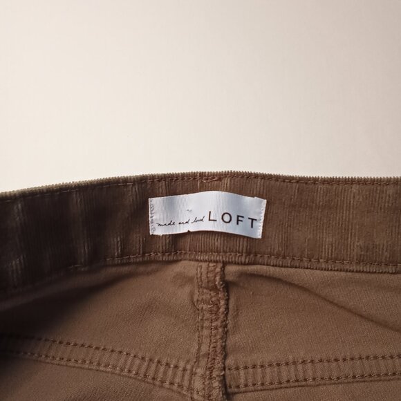 Loft Corduroy Jeans Size 28/6 Curvy Skinny Mid Rise Brown Color Zipper Ankle - Picture 6 of 10